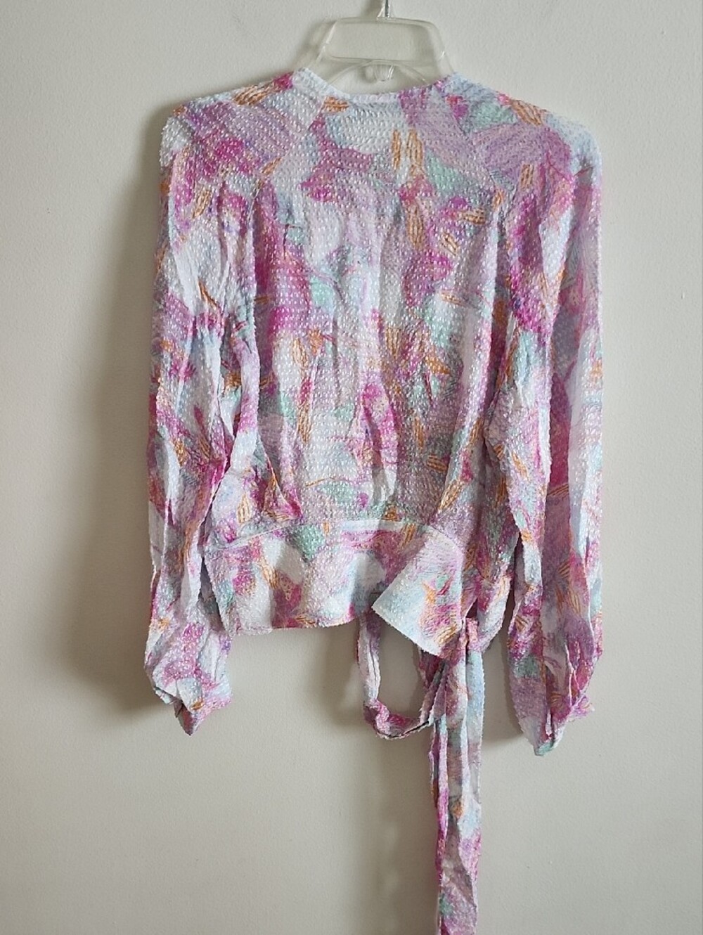IRO Pastel Colorful Wrap Top Blouse Long Sleeve Lightweight Sz 34 Or XS - Picture 10 of 12